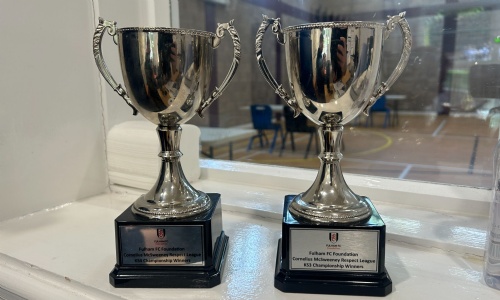 The two Respect trophies won by Heathermount students